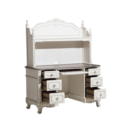 Cinderella Antique White Writing Desk with Hutch by Homelegance at Eve Furniture