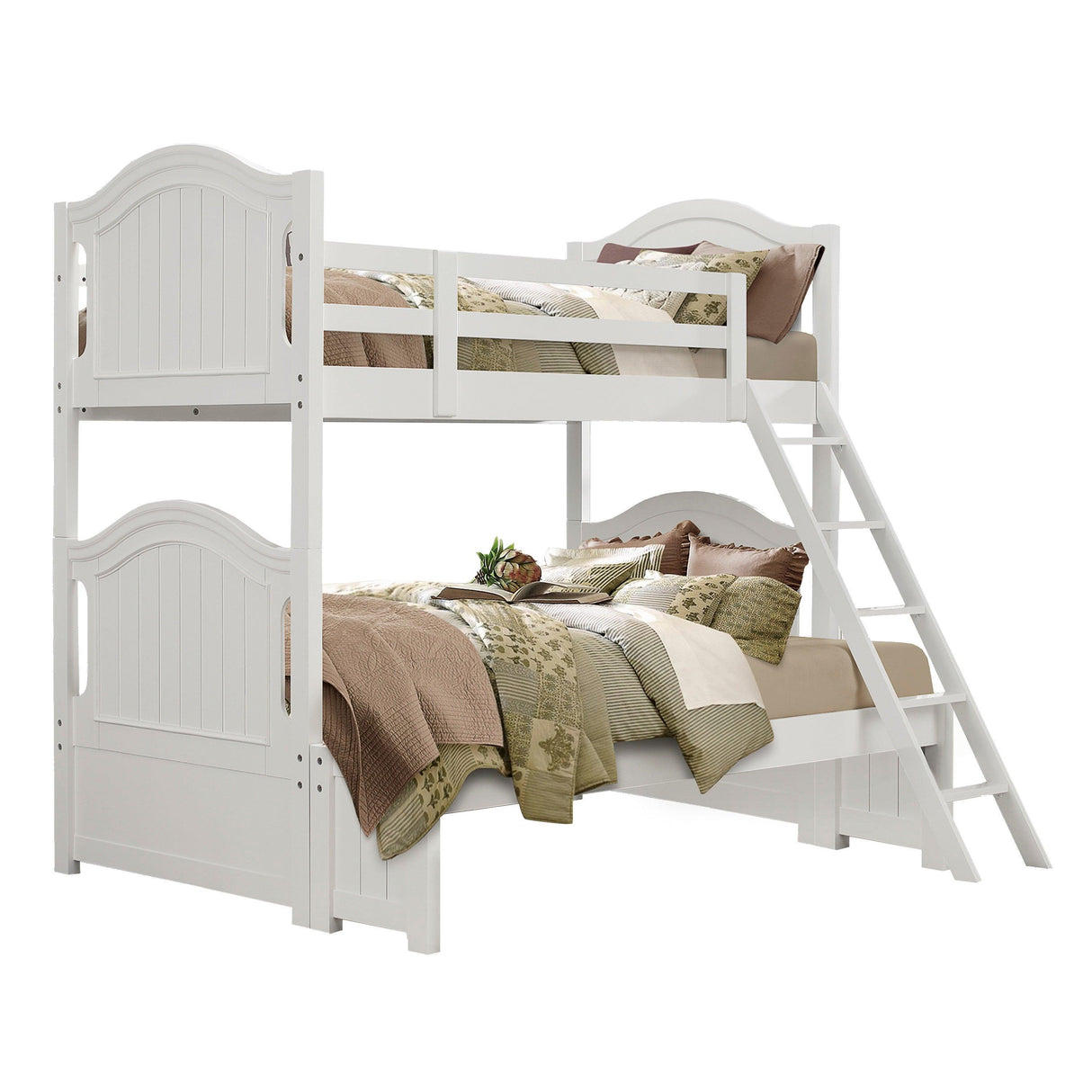 Clementine White Twin/Full Bunk Bed by Homelegance at Eve Furniture