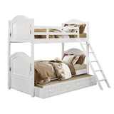 Clementine White Twin/Twin Bunk Bed with Twin Trundle by Homelegance at Eve Furniture