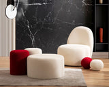 Cloe Red Boucle Stool