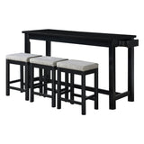 Connected Black 4-Piece Counter Height Set by Homelegance at Eve Furniture