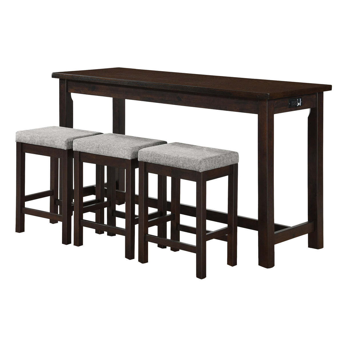 Connected Espresso 4-Piece Counter Height Set by Homelegance at Eve Furniture