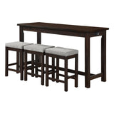 Connected Espresso 4-Piece Counter Height Set by Homelegance at Eve Furniture