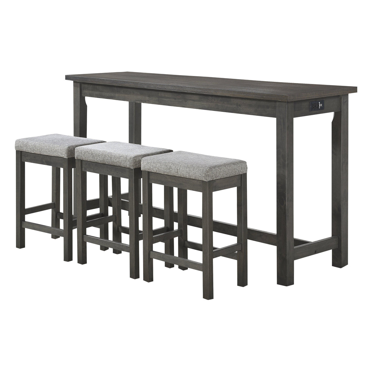 Connected Gray 4-Piece Counter Height Set by Homelegance at Eve Furniture