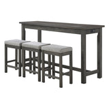 Connected Gray 4-Piece Counter Height Set by Homelegance at Eve Furniture