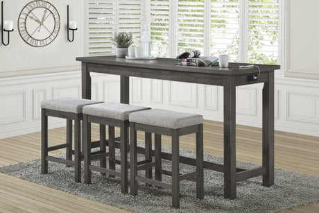 Connected Gray 4-Piece Counter Height Set by Homelegance at Eve Furniture