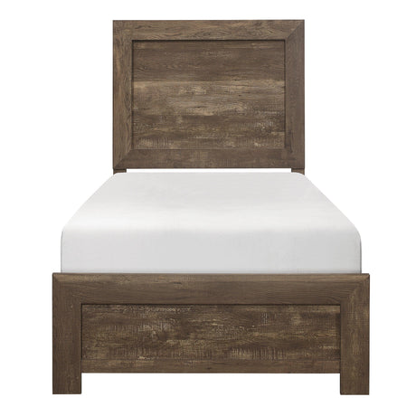 Corbin Brown Twin Panel Bed by Homelegance at Eve Furniture