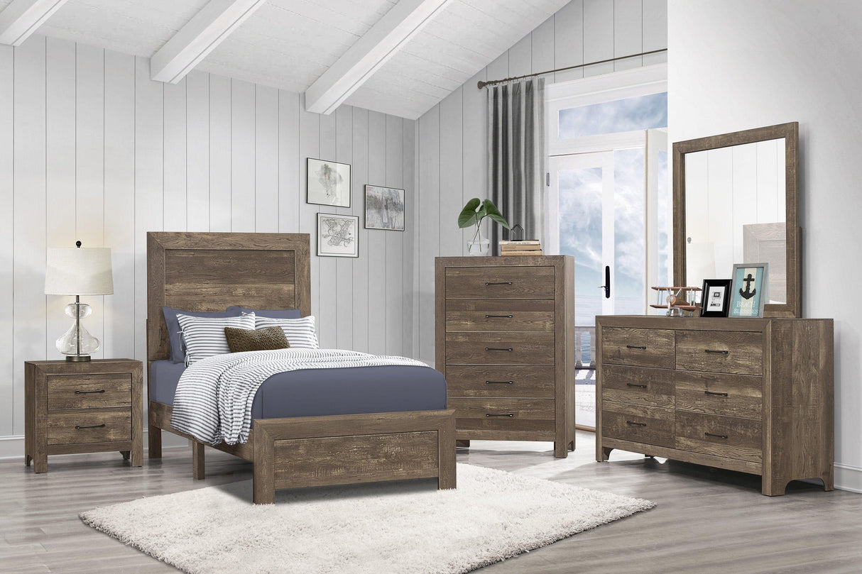 Corbin Brown Twin Panel Bed by Homelegance at Eve Furniture