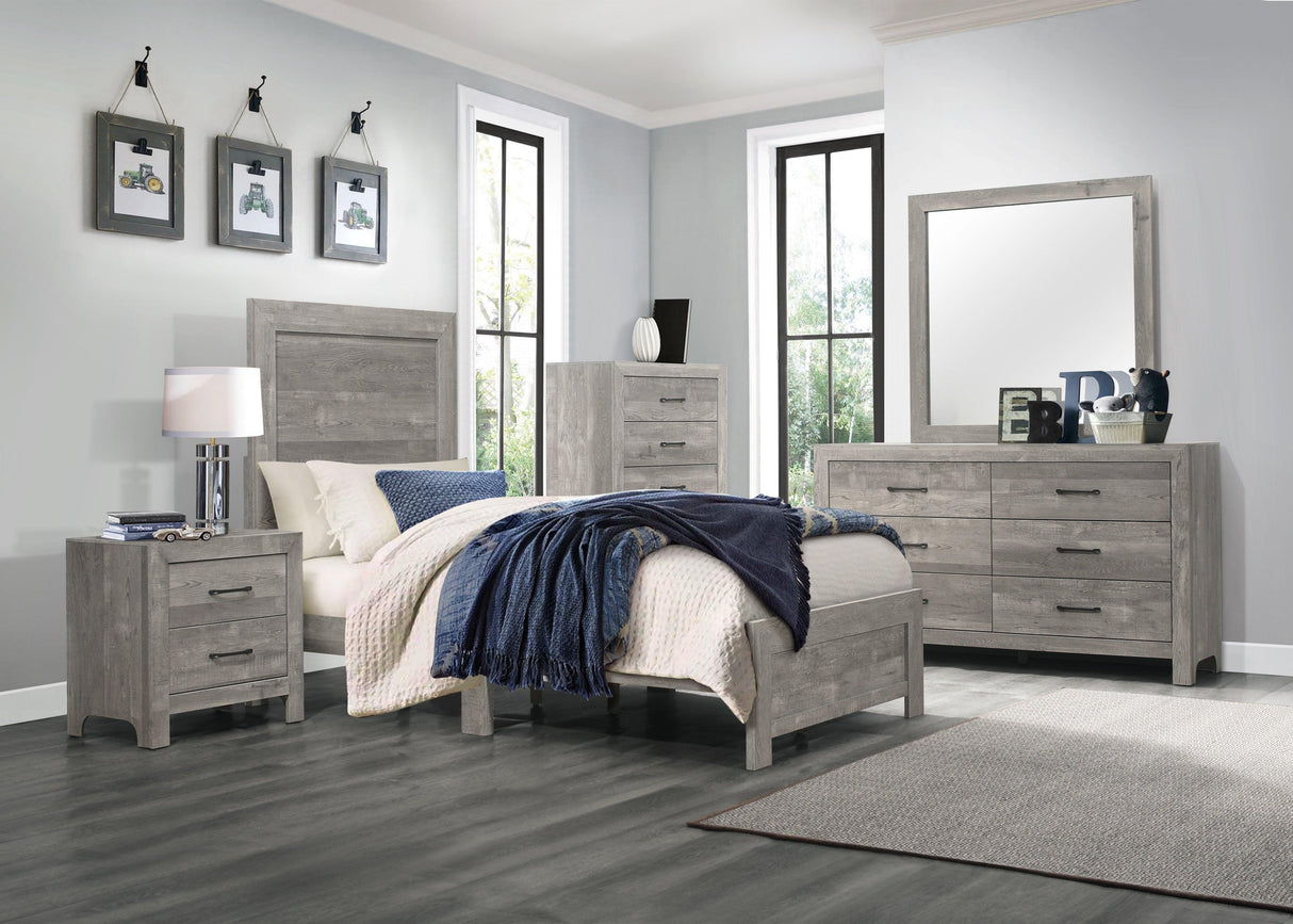 Corbin Gray Twin Panel Bed by Homelegance at Eve Furniture