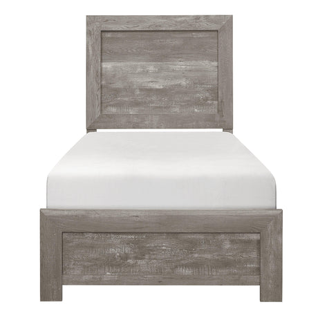 Corbin Gray Twin Panel Bed by Homelegance at Eve Furniture