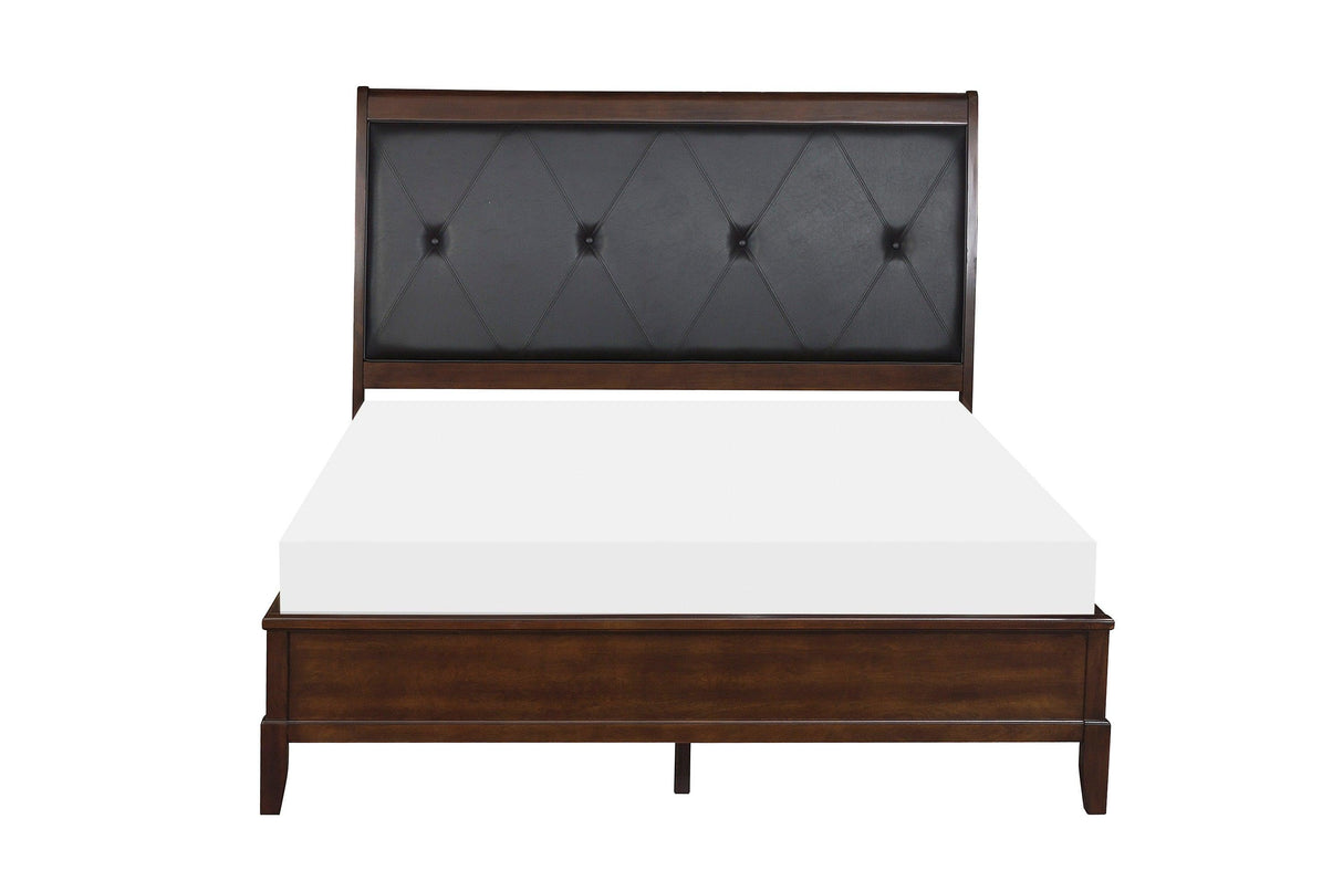 Cotterill Cherry Queen Upholstered Panel Bed by Homelegance at Eve Furniture