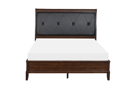 Cotterill Cherry Queen Upholstered Panel Bed by Homelegance at Eve Furniture