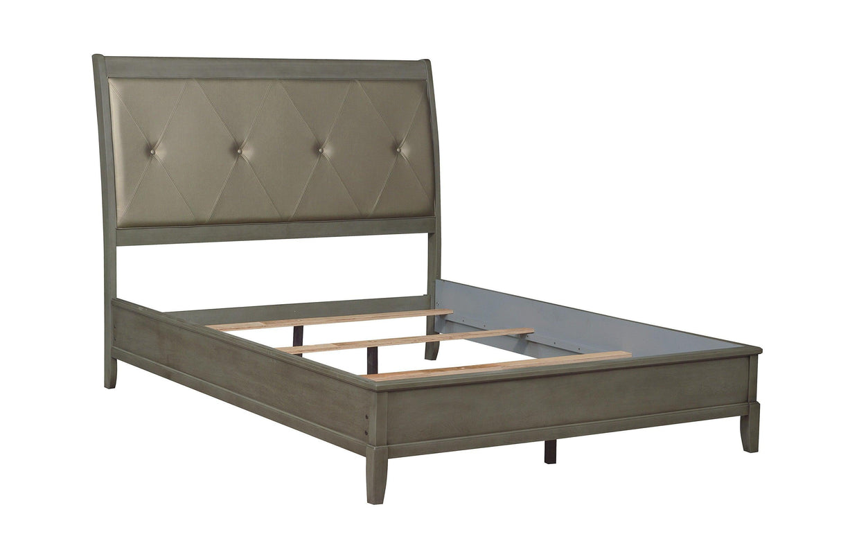 Cotterill Gray King Upholstered Panel Bed by Homelegance at Eve Furniture