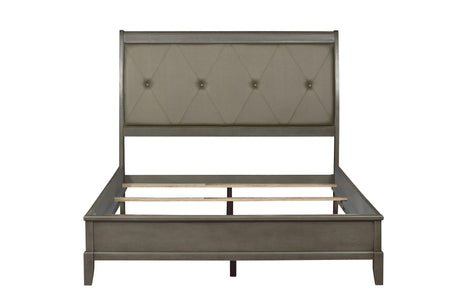 Cotterill Gray Queen Upholstered Panel Bed by Homelegance at Eve Furniture