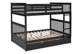 Coze Black Full/Full Bunk Bed w/Twin Trundle by Happy Homes at Eve Furniture