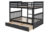 Coze Black Full/Full Bunk Bed w/Twin Trundle by Happy Homes at Eve Furniture