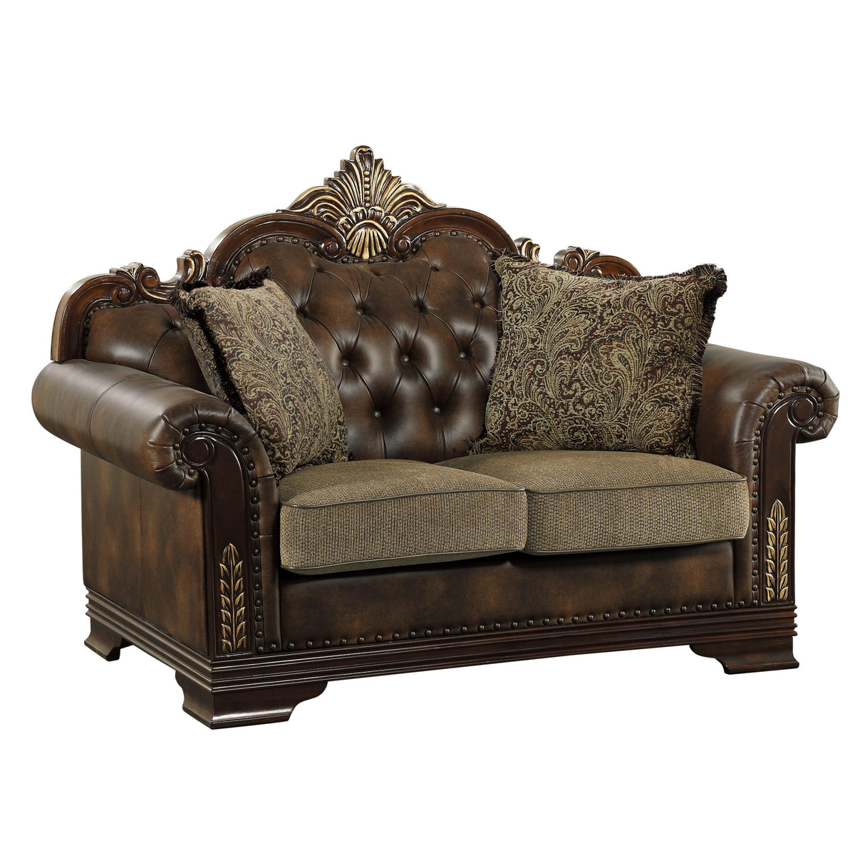 Croydon Dark Cherry Loveseat by Homelegance at Eve Furniture