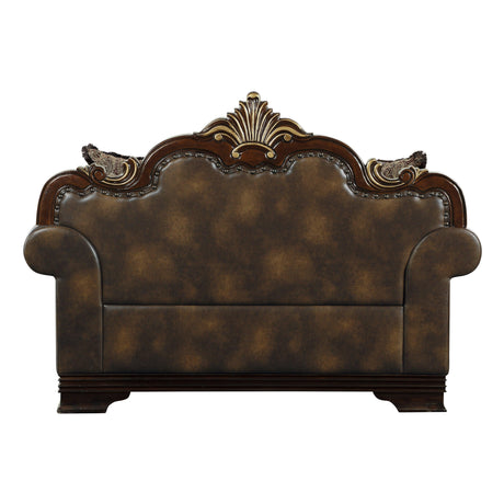Croydon Dark Cherry Loveseat by Homelegance at Eve Furniture