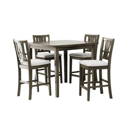 Cruz Gray Mindy 5-Piece Counter Height Set by Homelegance at Eve Furniture