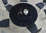 D615 MAXI TABLE  - BLACK/CHROME