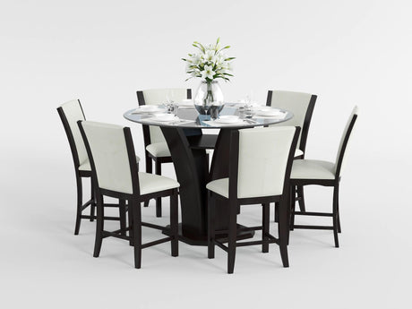Daisy Dark Brown Glass-Top 48" Round Counter Height Table by Homelegance at Eve Furniture