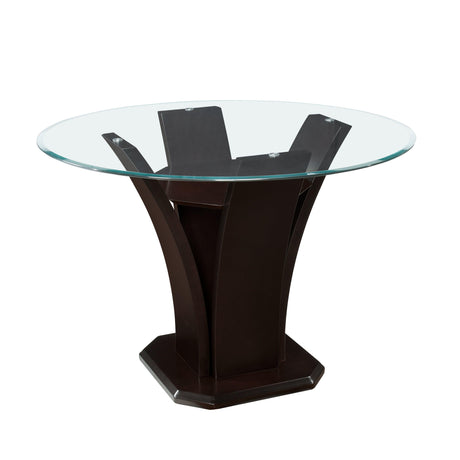 Daisy Dark Brown Glass-Top 48" Round Counter Height Table by Homelegance at Eve Furniture