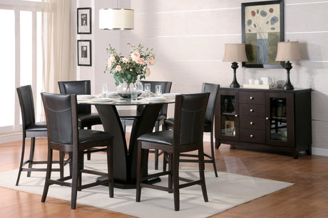 Daisy Dark Brown Glass-Top 48" Round Counter Height Table by Homelegance at Eve Furniture