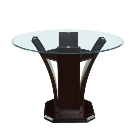 Daisy Dark Brown Glass-Top 48" Round Counter Height Table by Homelegance at Eve Furniture