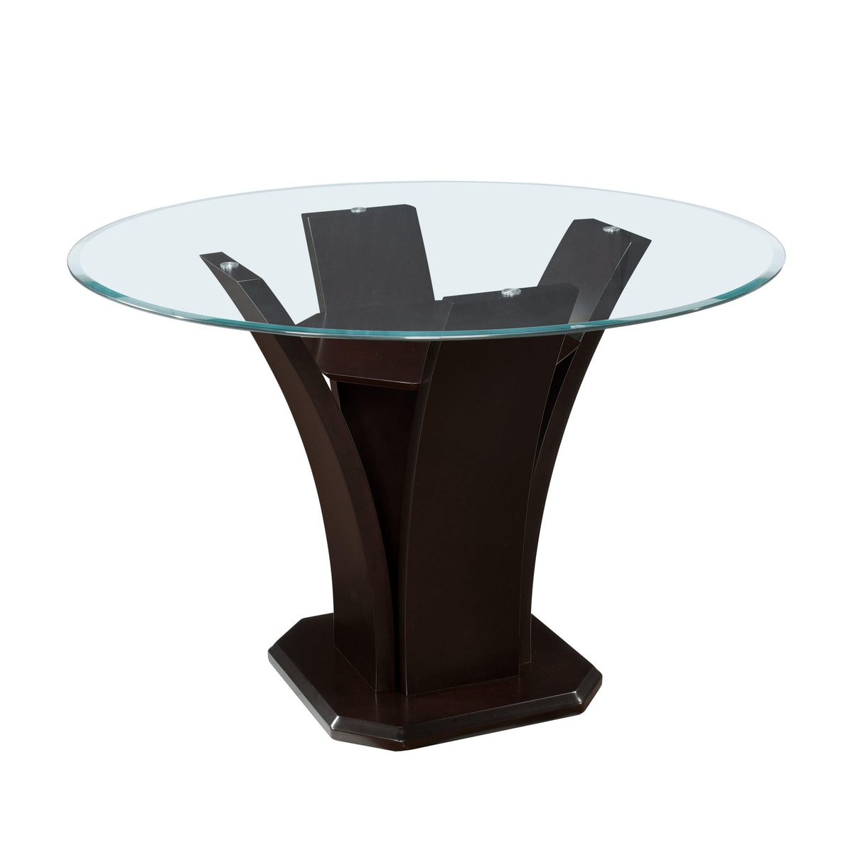 Daisy Dark Brown Glass-Top 54" Round Counter Height Table by Homelegance at Eve Furniture