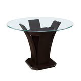 Daisy Dark Brown Glass-Top 54" Round Counter Height Table by Homelegance at Eve Furniture