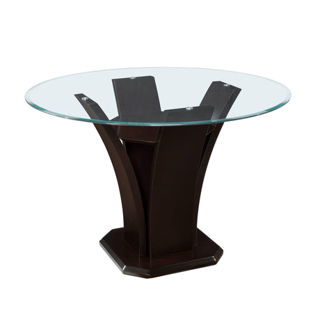 Daisy Dark Brown Glass-Top 54" Round Counter Height Table by Homelegance at Eve Furniture