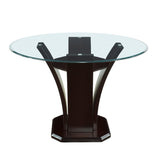 Daisy Dark Brown Glass-Top 54" Round Counter Height Table by Homelegance at Eve Furniture