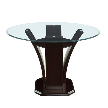 Daisy Dark Brown Glass-Top 54" Round Counter Height Table by Homelegance at Eve Furniture