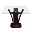 Daisy Dark Brown Glass-Top Square Counter Height Table by Homelegance at Eve Furniture