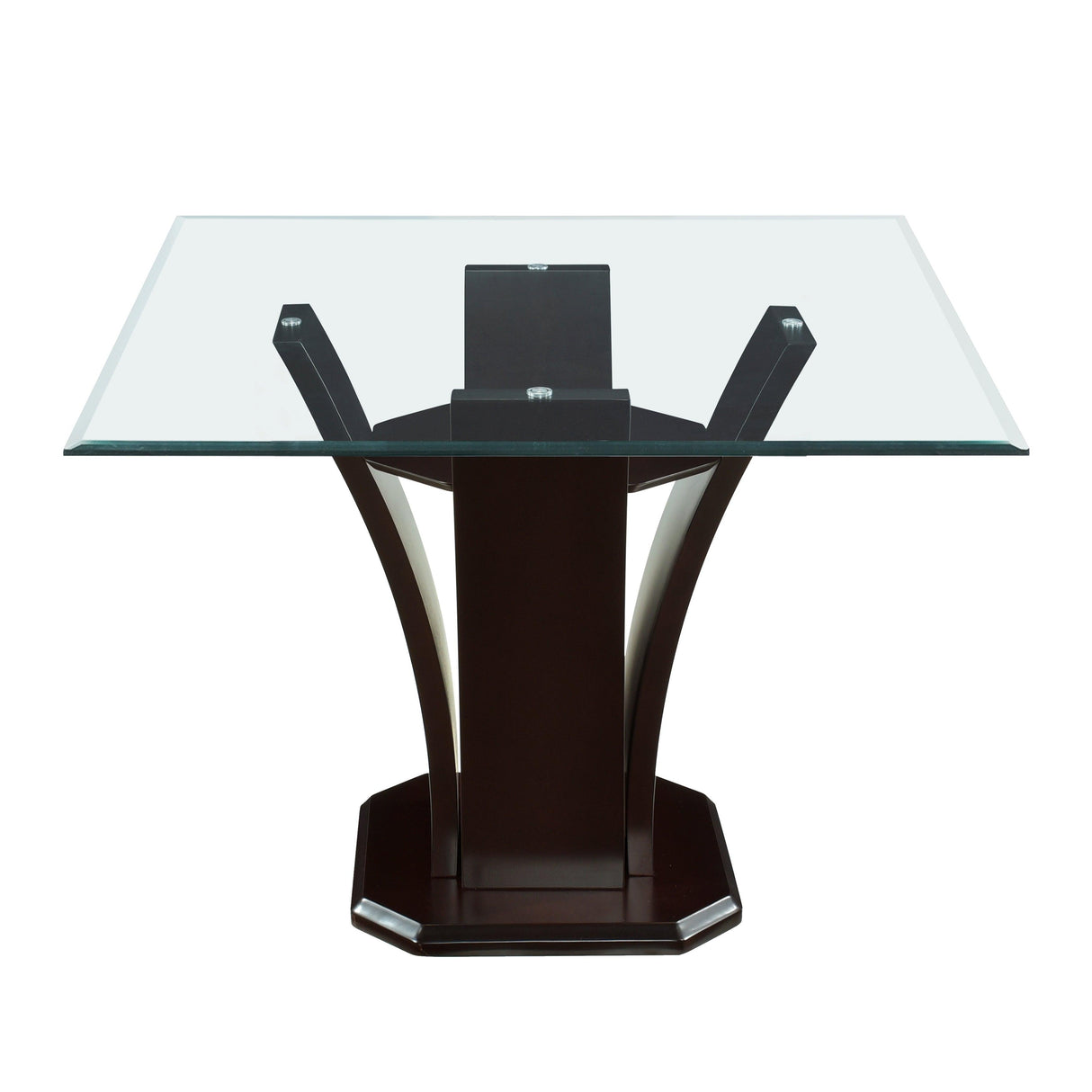 Daisy Dark Brown Glass-Top Square Counter Height Table by Homelegance at Eve Furniture
