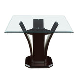 Daisy Dark Brown Glass-Top Square Counter Height Table by Homelegance at Eve Furniture