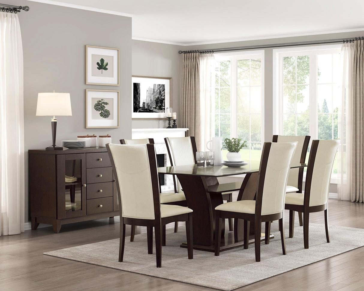 Daisy White/Dark Brown Side Chair, Set of 2 by Homelegance at Eve Furniture