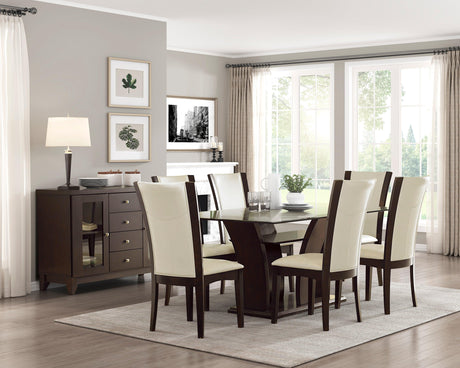 Daisy White/Dark Brown Side Chair, Set of 2 by Homelegance at Eve Furniture