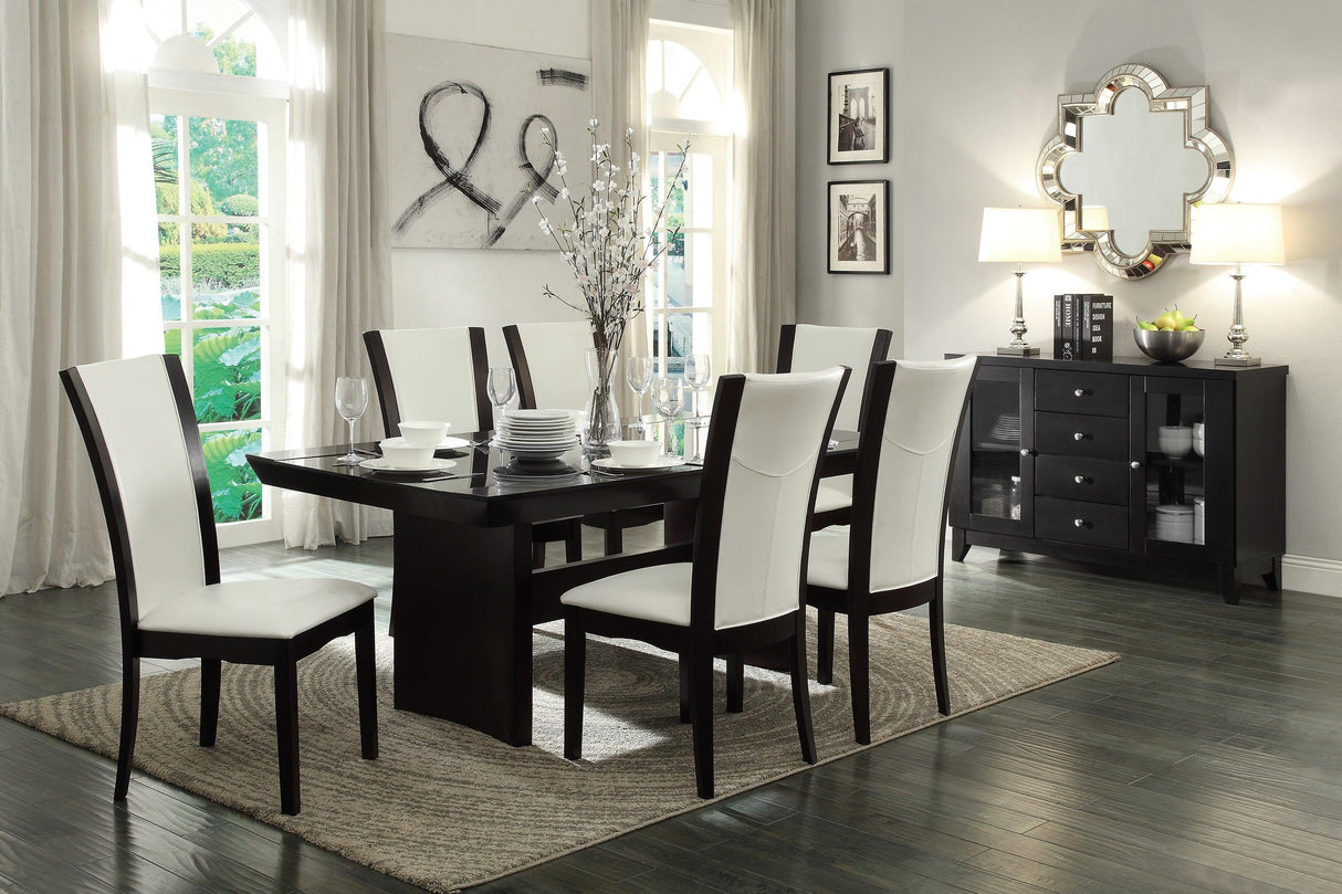 Daisy White/Dark Brown Side Chair, Set of 2 by Homelegance at Eve Furniture