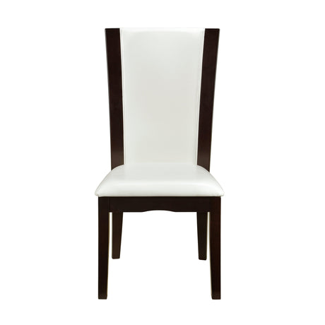Daisy White/Dark Brown Side Chair, Set of 2 by Homelegance at Eve Furniture