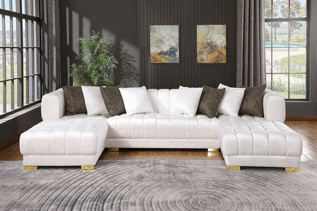 Dasha White Double Chaise Sectional by New Era Innovations at Eve Furniture