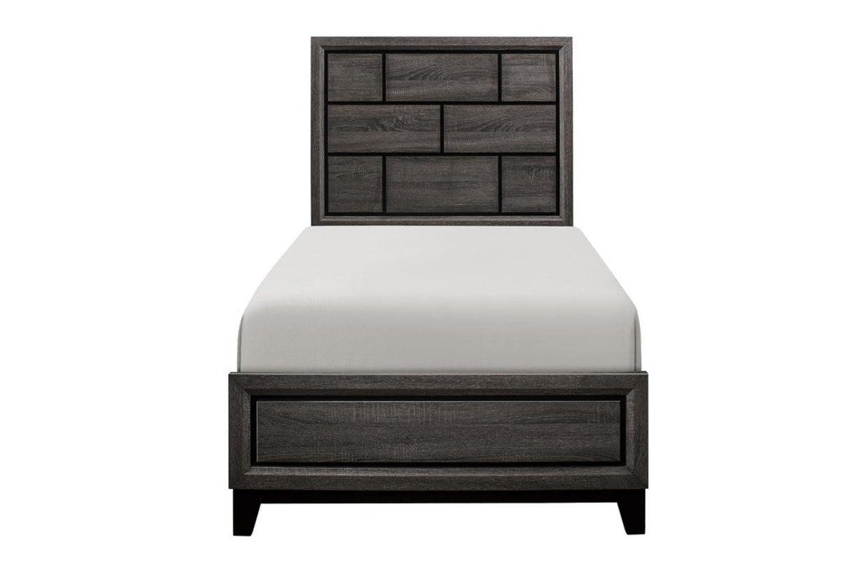 Davi Gray Twin Panel Bed by Homelegance at Eve Furniture