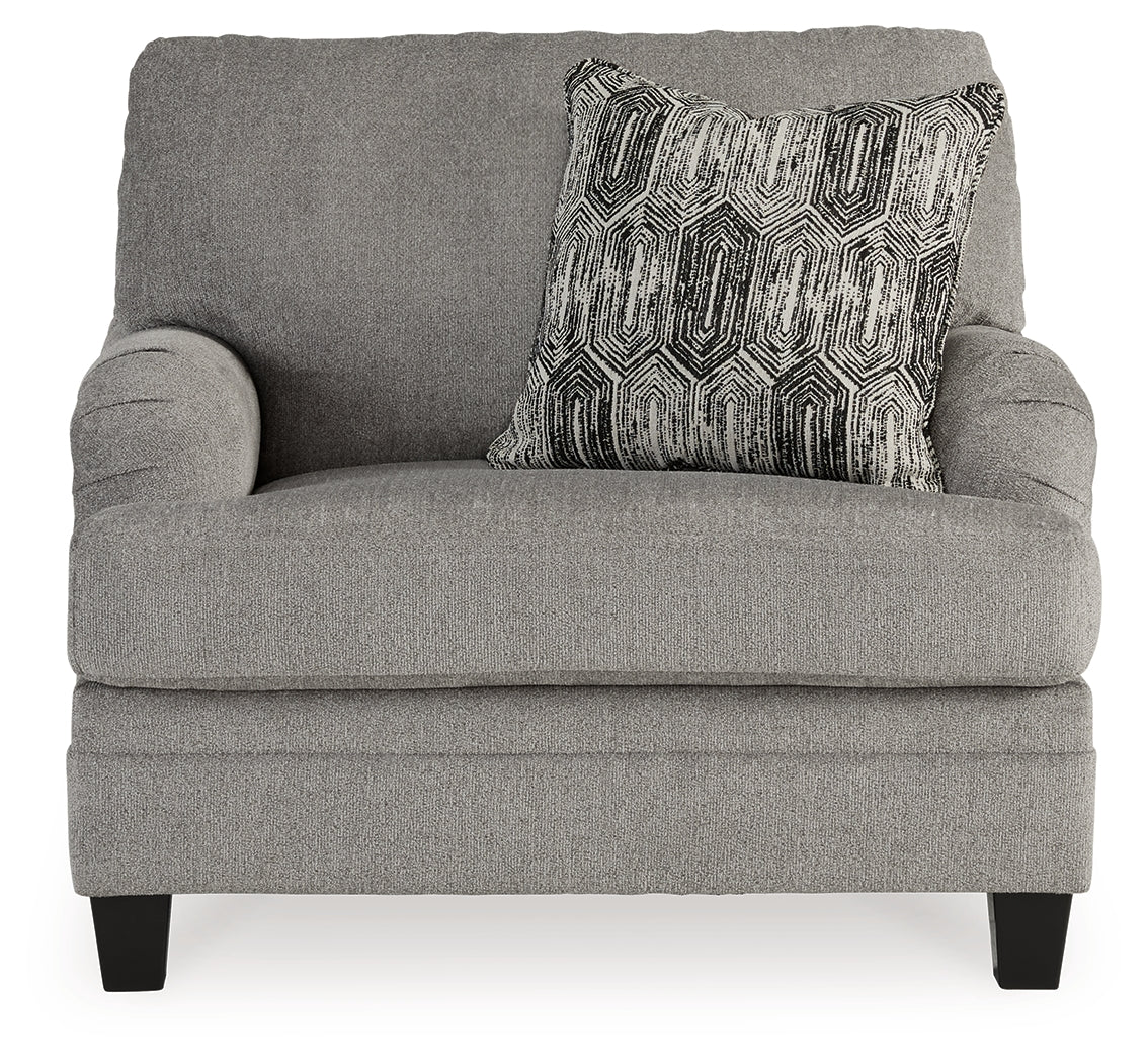 Davinca Charcoal Oversized Chair - 3520423 - Luna Furniture