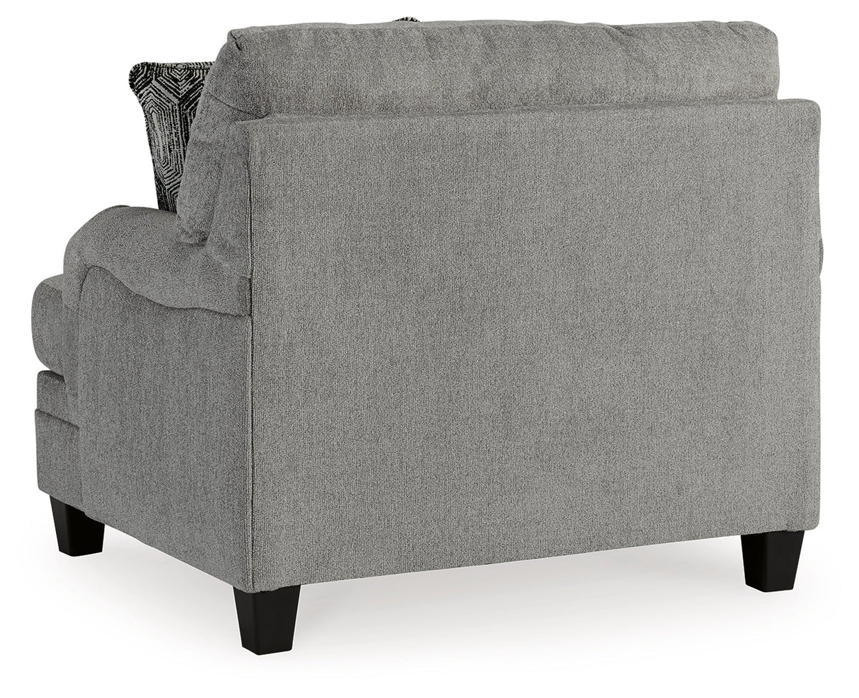 Davinca Charcoal Oversized Chair - 3520423 - Luna Furniture