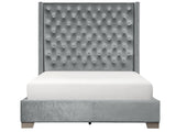 Franco Gray Velvet King Upholstered Bed