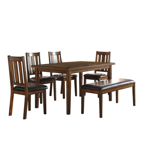 Delmar Burnished Brown 6-Piece Dining Set by Homelegance at Eve Furniture