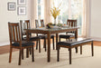 Delmar Burnished Brown 6-Piece Dining Set by Homelegance at Eve Furniture