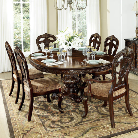 Deryn Park Cherry Extendable Round/Oval Dining Table by Homelegance at Eve Furniture