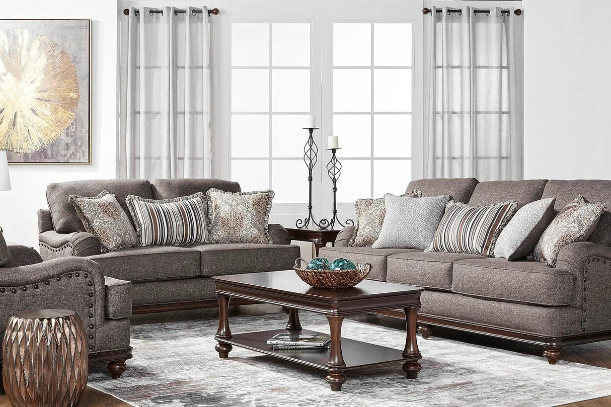 Driftwood Wood Trim Grey Living Room Set by New Era Innovations at Eve Furniture