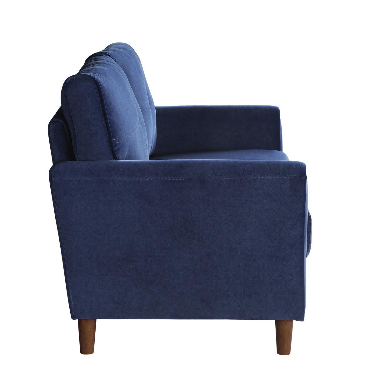 Dunleith Blue Velvet Loveseat by Homelegance at Eve Furniture